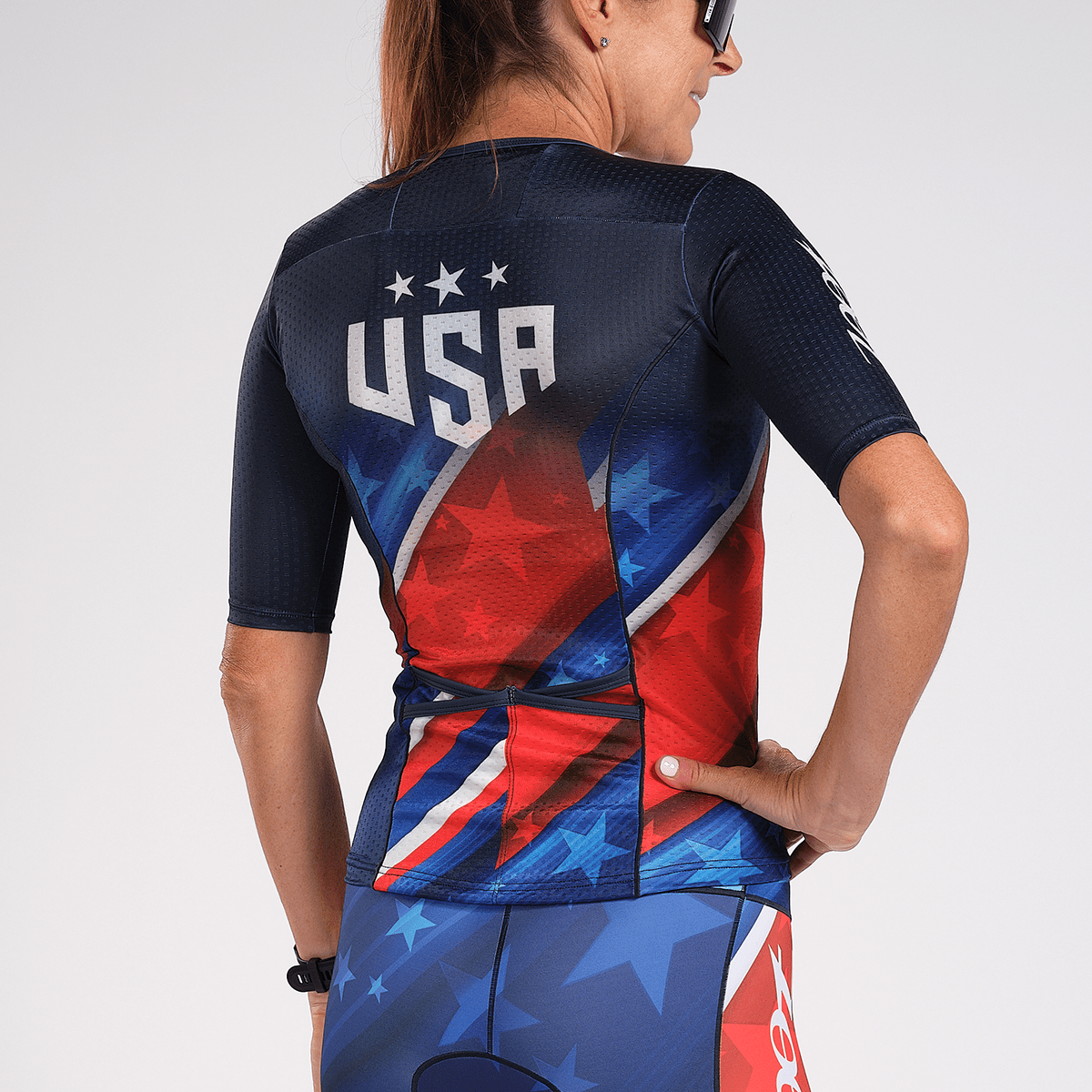 Women's Limited Edition Tri Aero Cycling Jersey - High Performance Bike Shirt for Women - USA | Perfect for Triathlons, Road Biking & Training