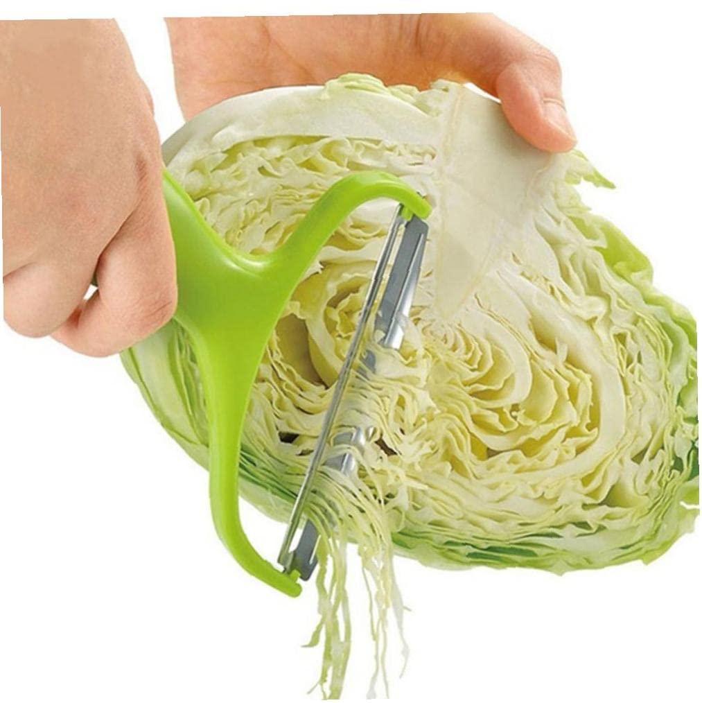 1PC Stainless Steel Cabbage Grater Slicer - Potato Peeler, Vegetable Cutter & Salad Maker - Multi-Purpose Fruit Zester for Kitchen, Camping & Meal Prep