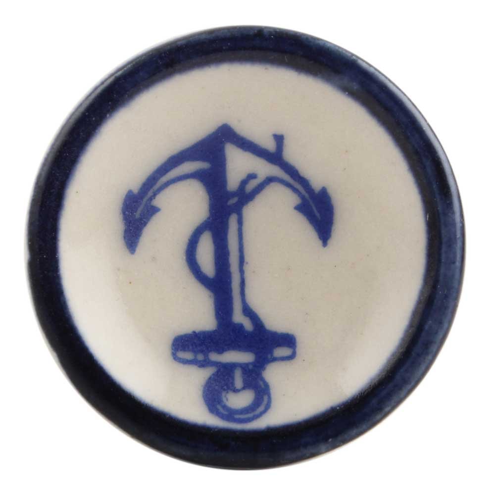 16-Piece Ceramic Blue Anchor Drawer Knobs - Elegant Kitchen Cabinet Hardware & Dresser Pulls for Home Decor - Perfect for Cabinets, Drawers, and Furniture Upgrades