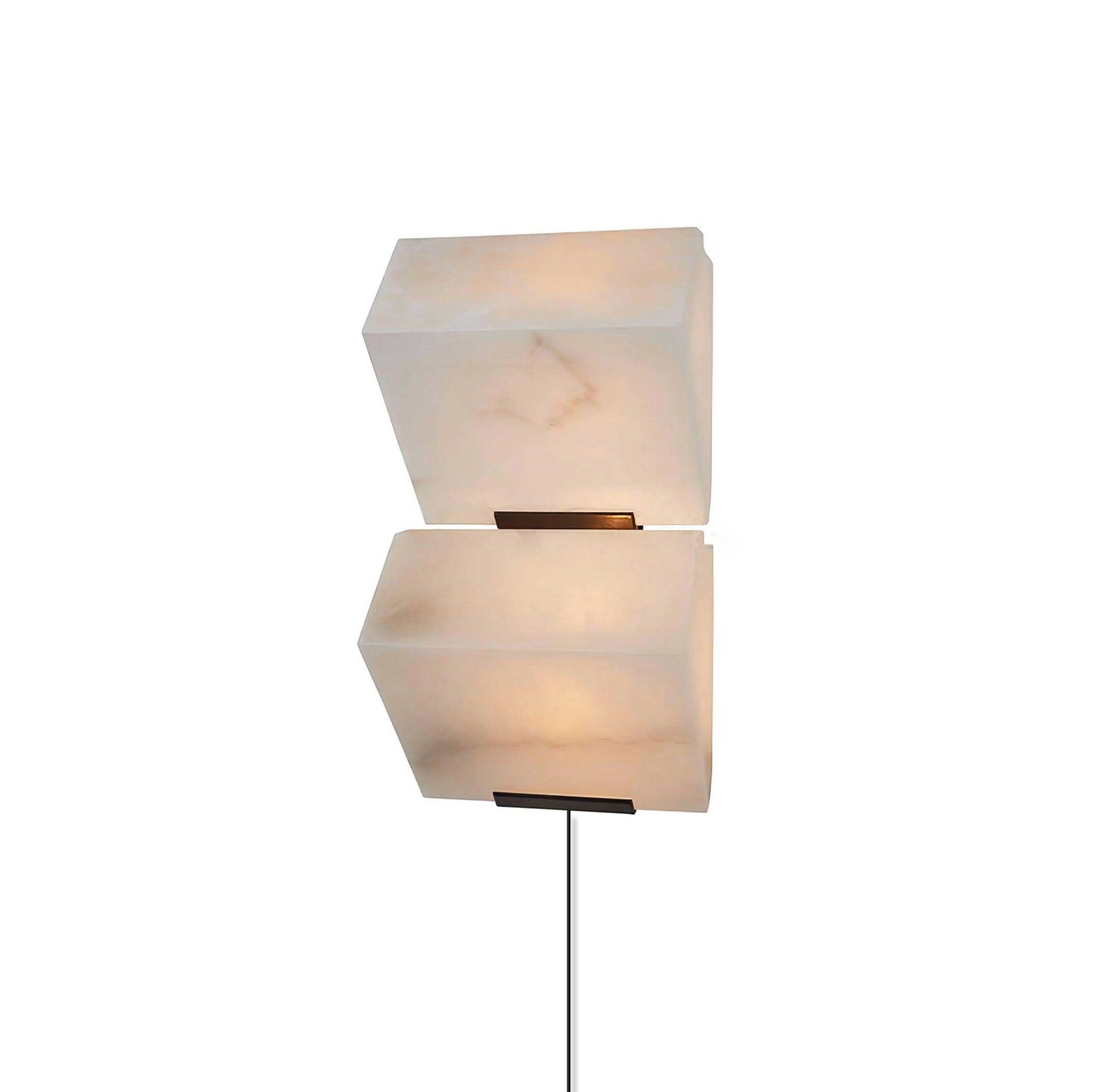 Alabaster Staircase Plug-in Wall Lamp - Modern Plug-in Sconce Lighting for Hallway, Bedroom & Stairwell Decor