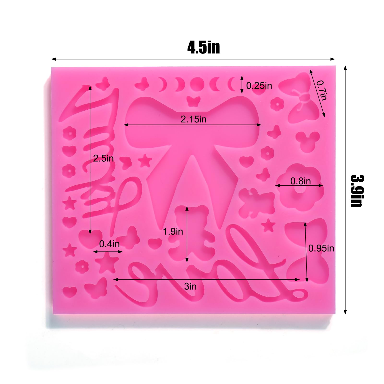 BABORUI Mini Silicone Molds for Resin - Bow, Mouse Head, Bear & Flower Epoxy Resin Molds | DIY Charm Molds for Tumbler Lids, Name Plates & Jewelry Making | Perfect for Crafting, Home Decor & Gift Accessories