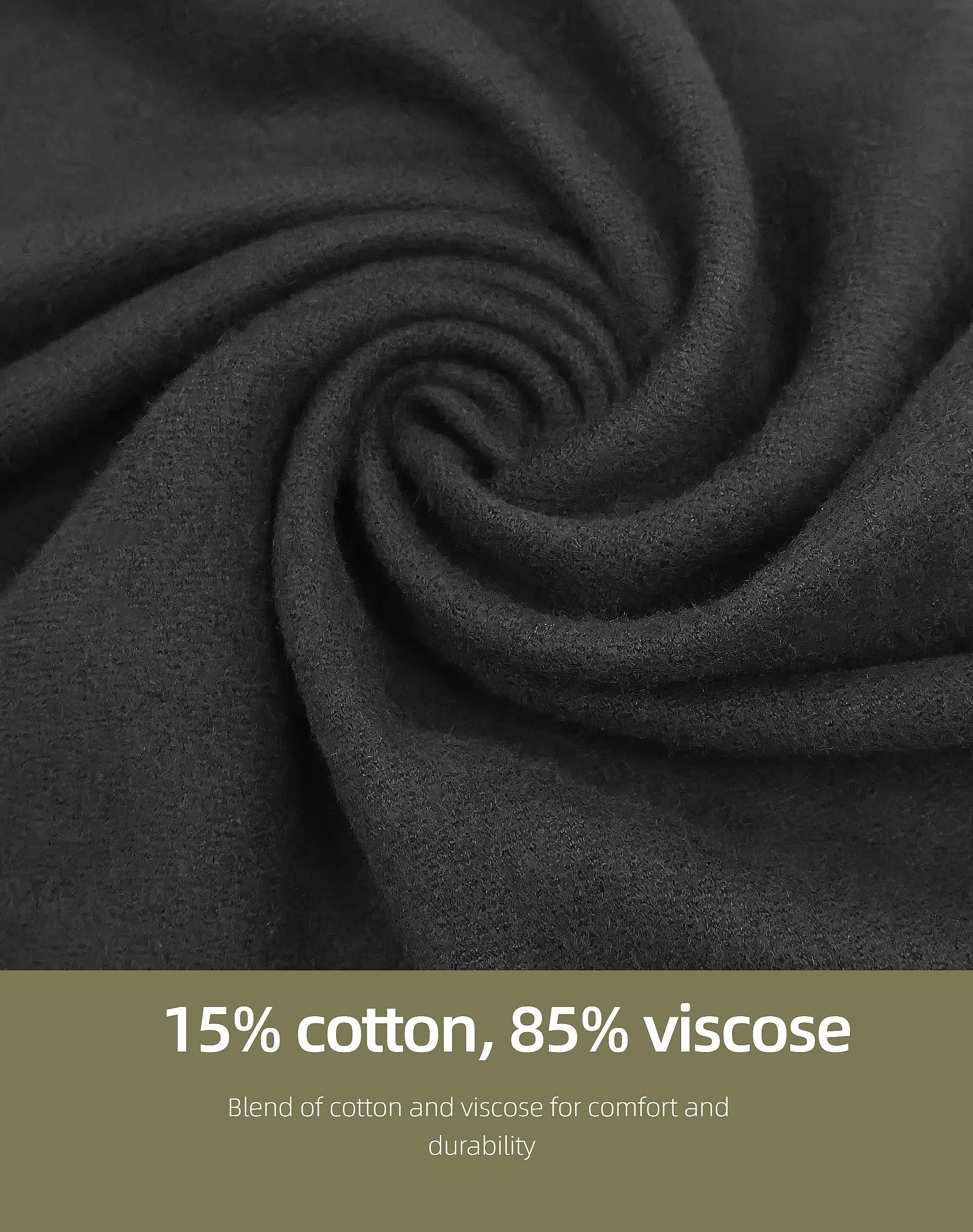 Premium Men's Cashmere Feel Scarf - Soft Winter & Autumn Fashion Accessory with Elegant Tassels - Perfect for Cold Weather, Office Wear & Outdoor Activities