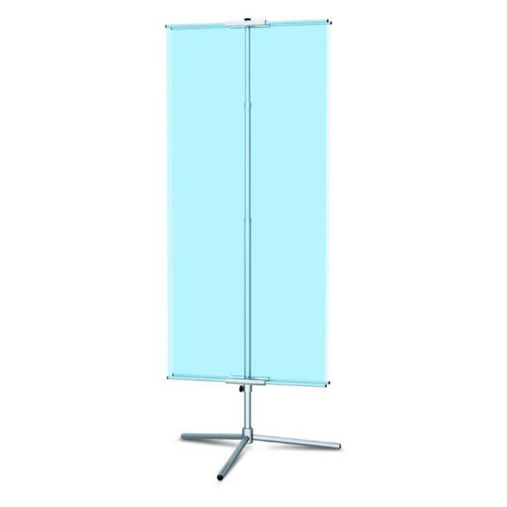 24 Inch Classic Banner Stand with Travel Base - Matte Black for Trade Shows, Exhibitions & Retail Displays