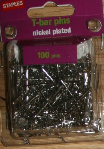 Nickel Plated T-Bar Pins - 100 Pack for Jewelry Making, DIY Crafts, and Clothing Accessories