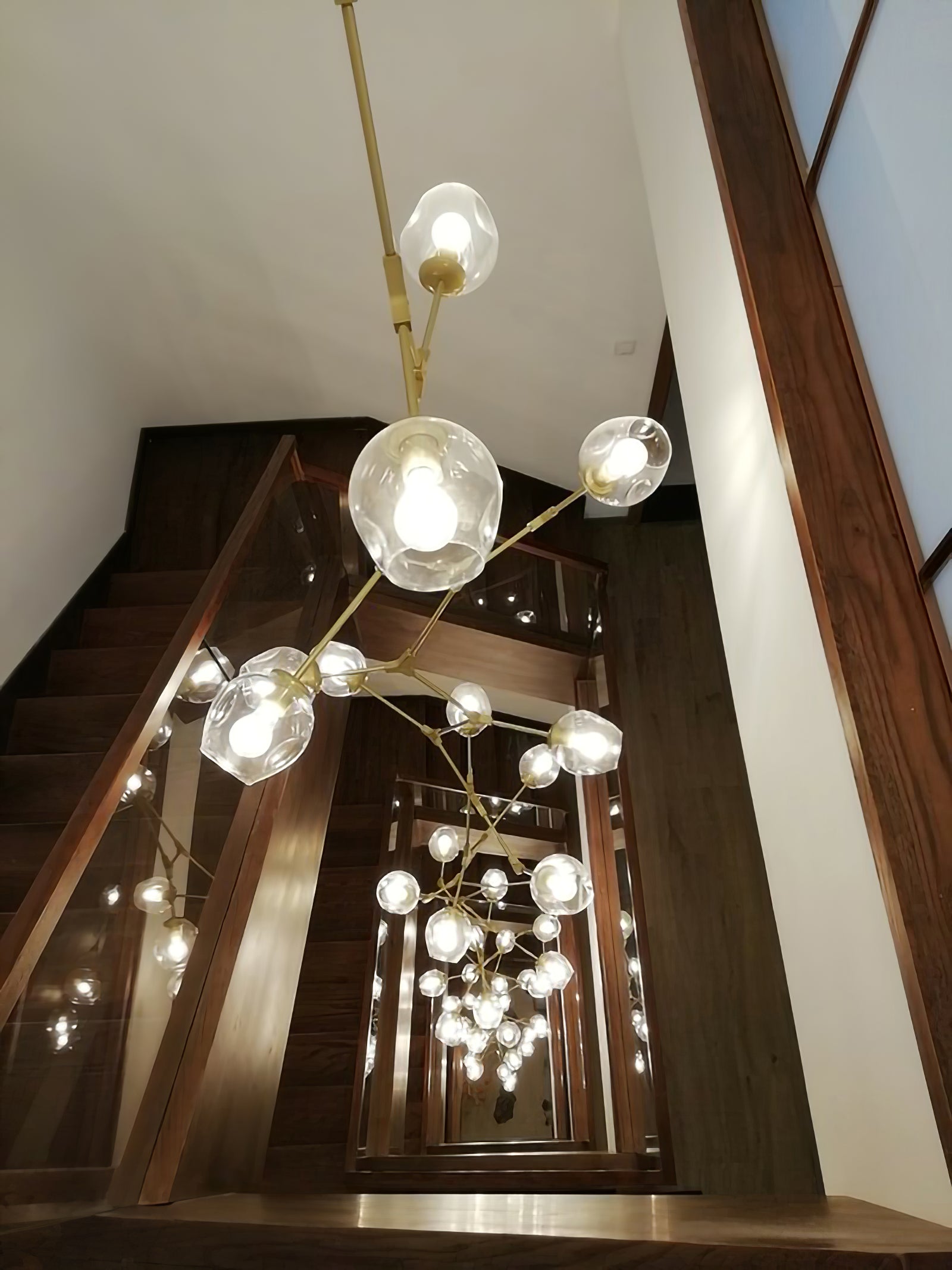 Modern Bifurcation Bubble Chandeliers - Elegant Crystal Glass Pendant Lighting Fixture for Dining Room, Living Room, or Bedroom Decor