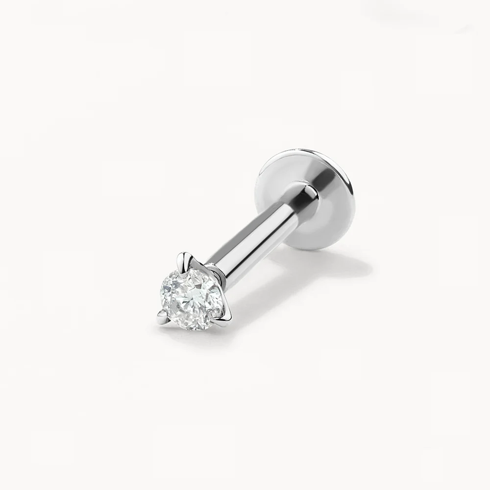 Micro Diamond Helix Single Stud Earrings in Sterling Silver - Perfect for Everyday Wear & Special Occasions