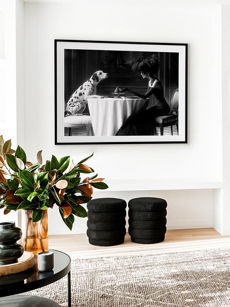 Romantic Date Night Framed Wall Art - Elegant Couple Painting for Bedroom & Living Room Decor - Perfect Anniversary Gift for Couples