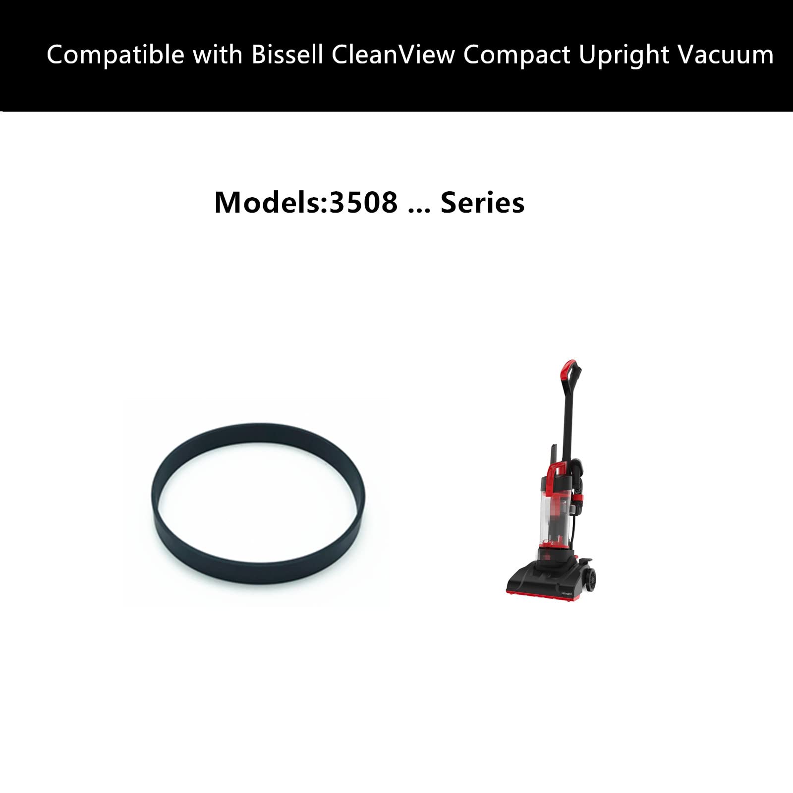 Bissell CleanView Compact Upright Vacuum Replacement Belts (2 Pack) - Compatible with Model 3508 - Perfect for Home Cleaning & Pet Hair Removal