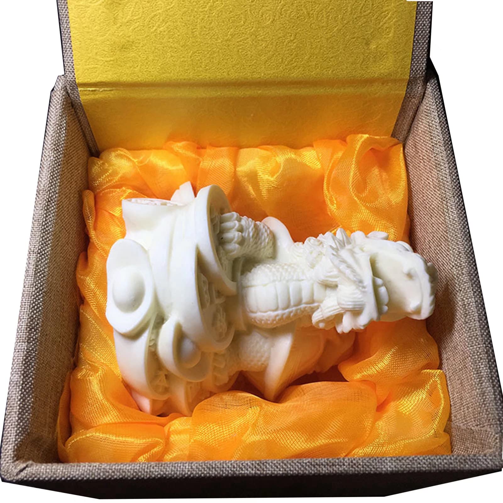 Feng Shui Dragon Turtle Statue on Money Base - Wealth & Prosperity Home Office Decor for Good Luck & Success