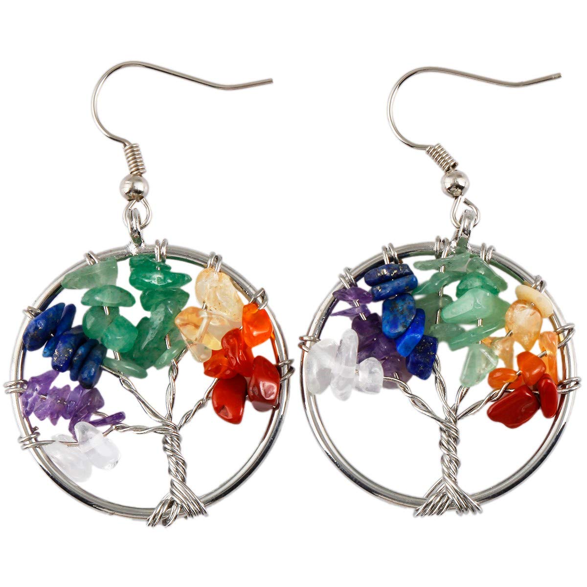 Nupuyai Crystal Dangle Earrings for Women - Elegant Tumbled Stone Hook Earrings | Boho Chic Jewelry for Parties, Weddings & Everyday Wear