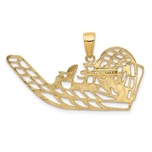 Roy Rose Jewelry 14K Yellow Gold Airboat Pendant Necklace - Perfect for Gifts, Boat Enthusiasts & Nautical Fashion Lovers