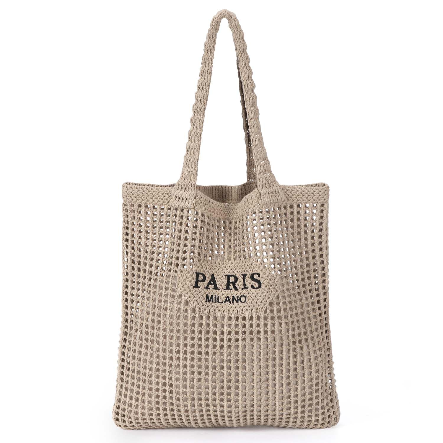 Stylish Ayieyill Crochet Tote Bag for Women - Breathable Mesh Beach Bag, Boho Knit Purse for Summer Vacation, Travel & Shopping - Perfect for Beach Outings, Picnics & Boho Fashion Accessories