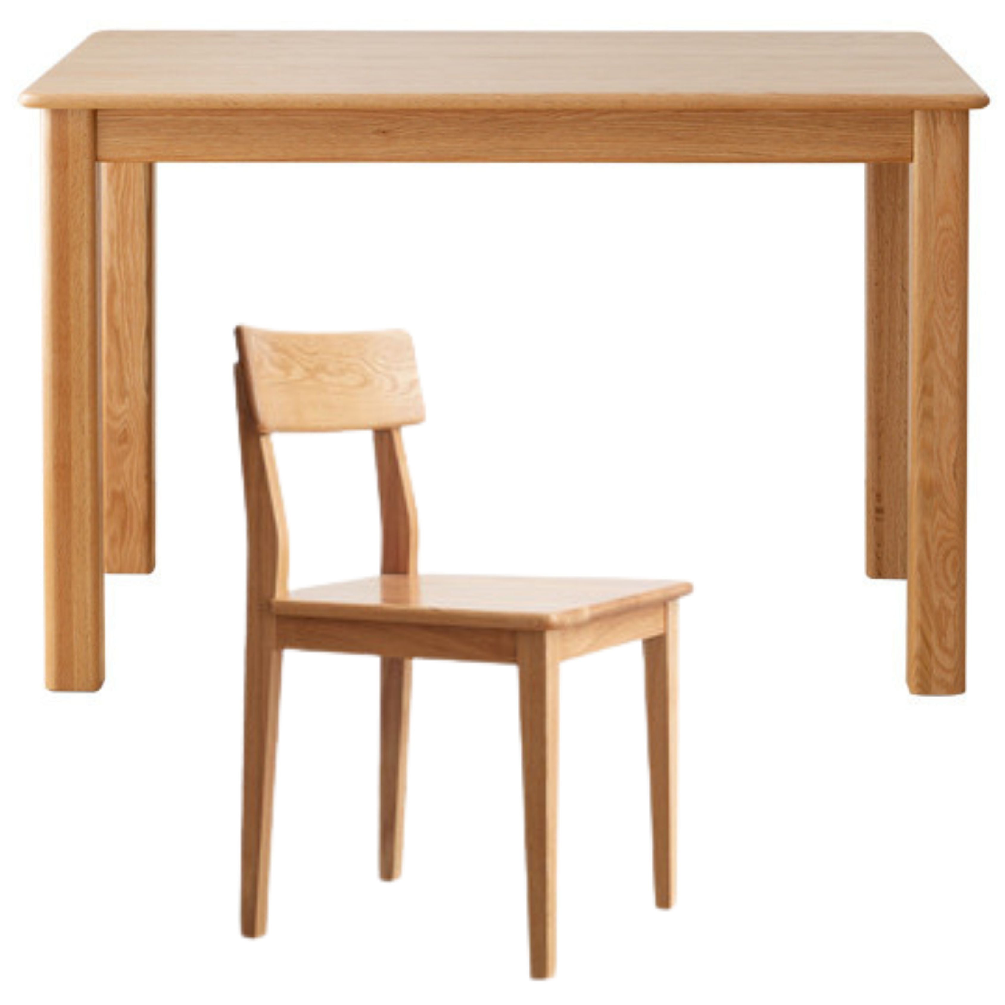 47.2x29.5x30 inch / 120x75x76 сm / Natural Wood Color / Rounded dining table + 2 chair