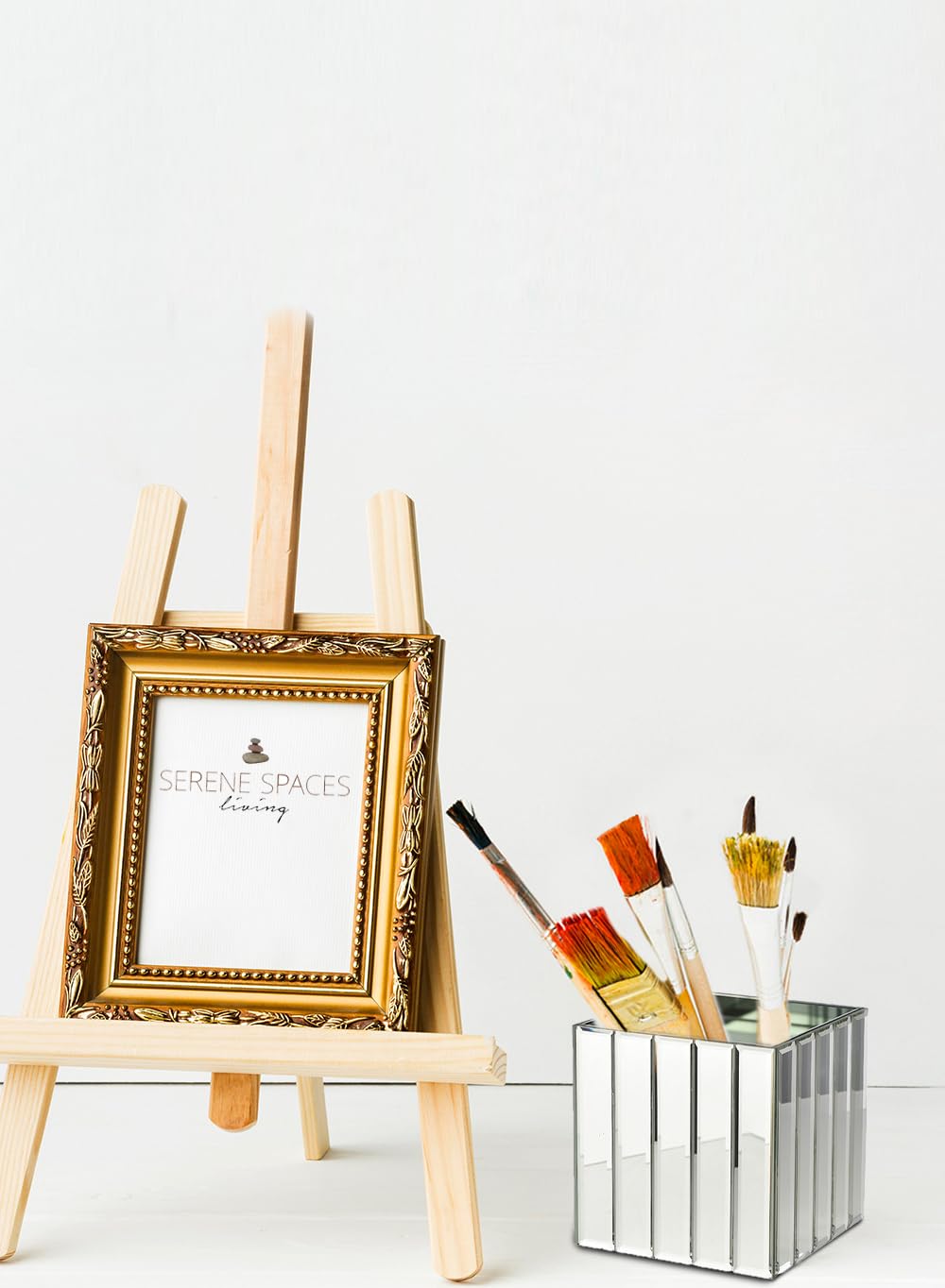 Art Deco Inspired Glass Cube Vase with Mirror Finish - 5.75