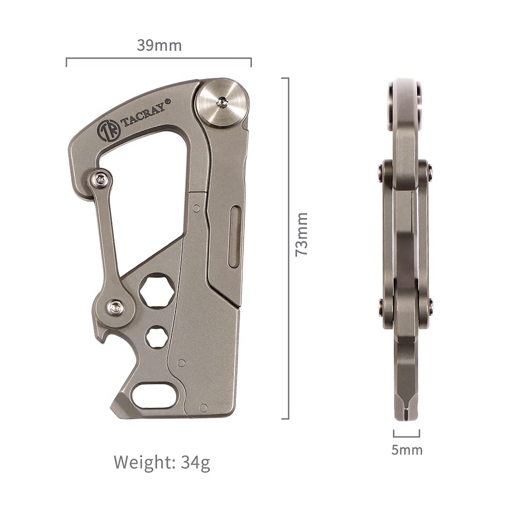 TACRAY Compact EDC Keychain Clip - Small Carabiner Key Holder with Quick Release, Anti-Lost Backpack Hook & Multitool (Bottle Opener + Flat Screwdriver) - Perfect for Outdoor, Hiking, Camping & Everyday Carry Essentials