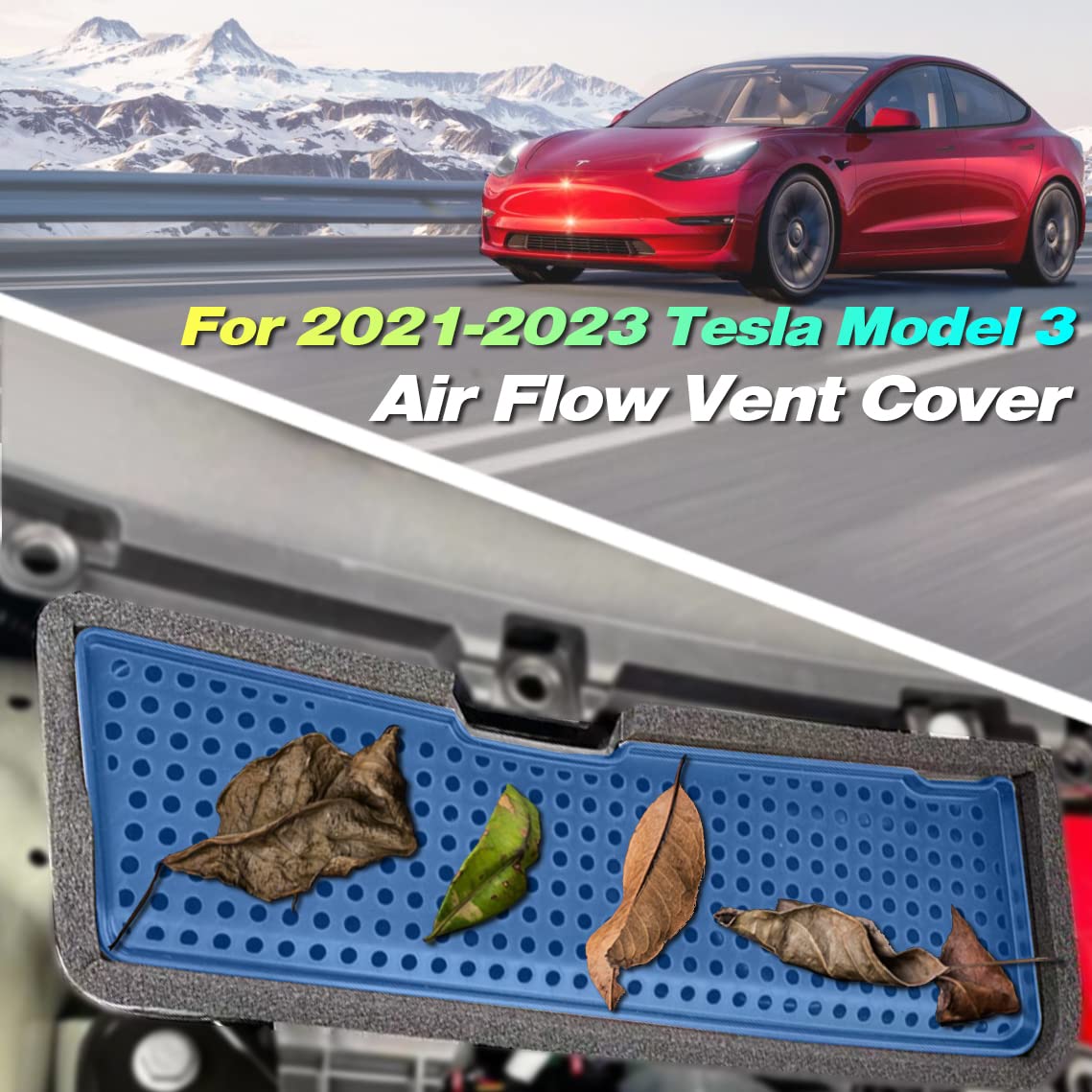KEYOOG Fit 2021-2023 Tesla Model 3 ABS Plastic Air Intake Grille Cover - Durable Air Vent Protection for Enhanced Airflow - Perfect for Car Enthusiasts & DIY Upgrades