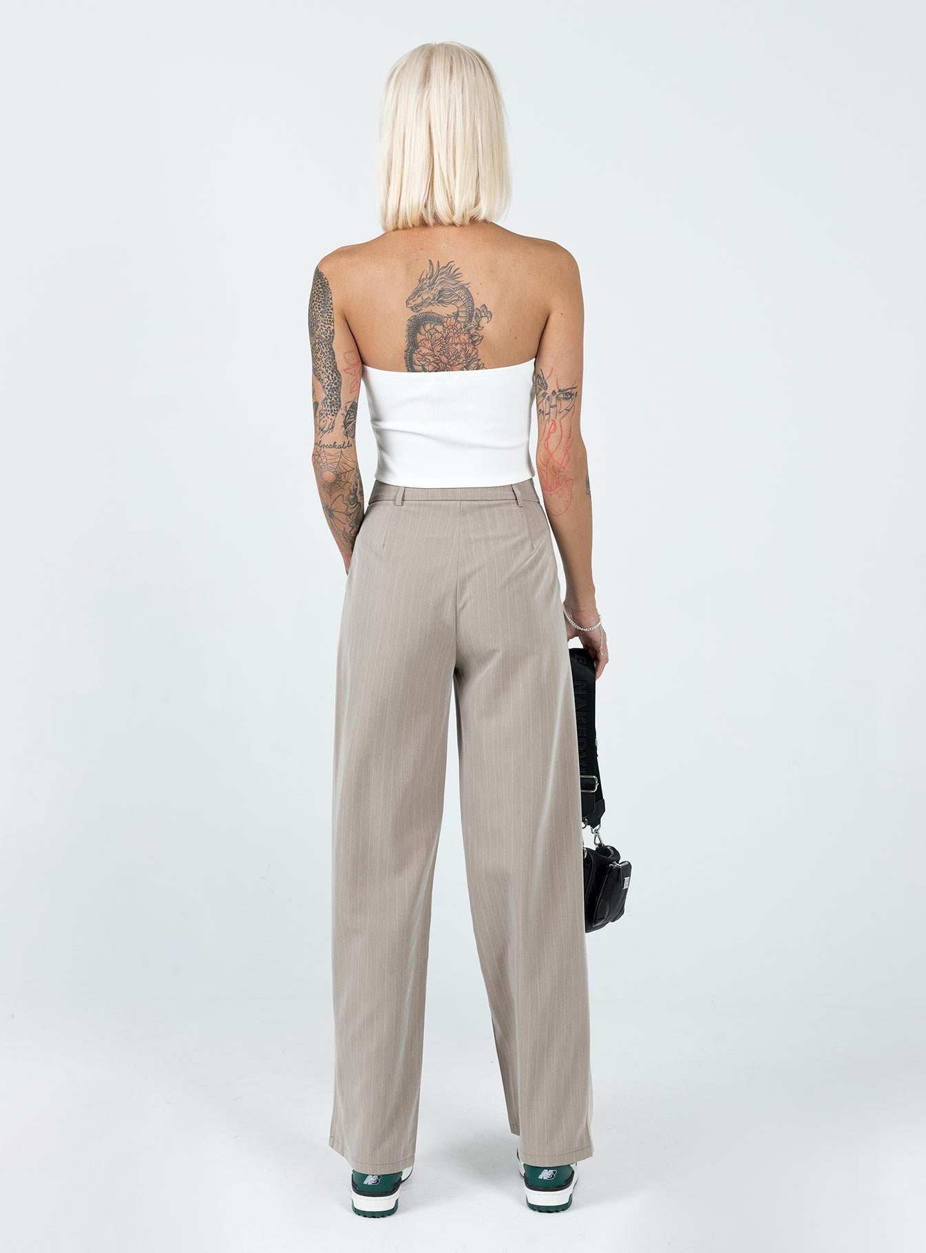 Archer Pinstripe Beige Pants for Men - Classic Office & Business Casual Trousers - Perfect for Work, Meetings & Formal Events