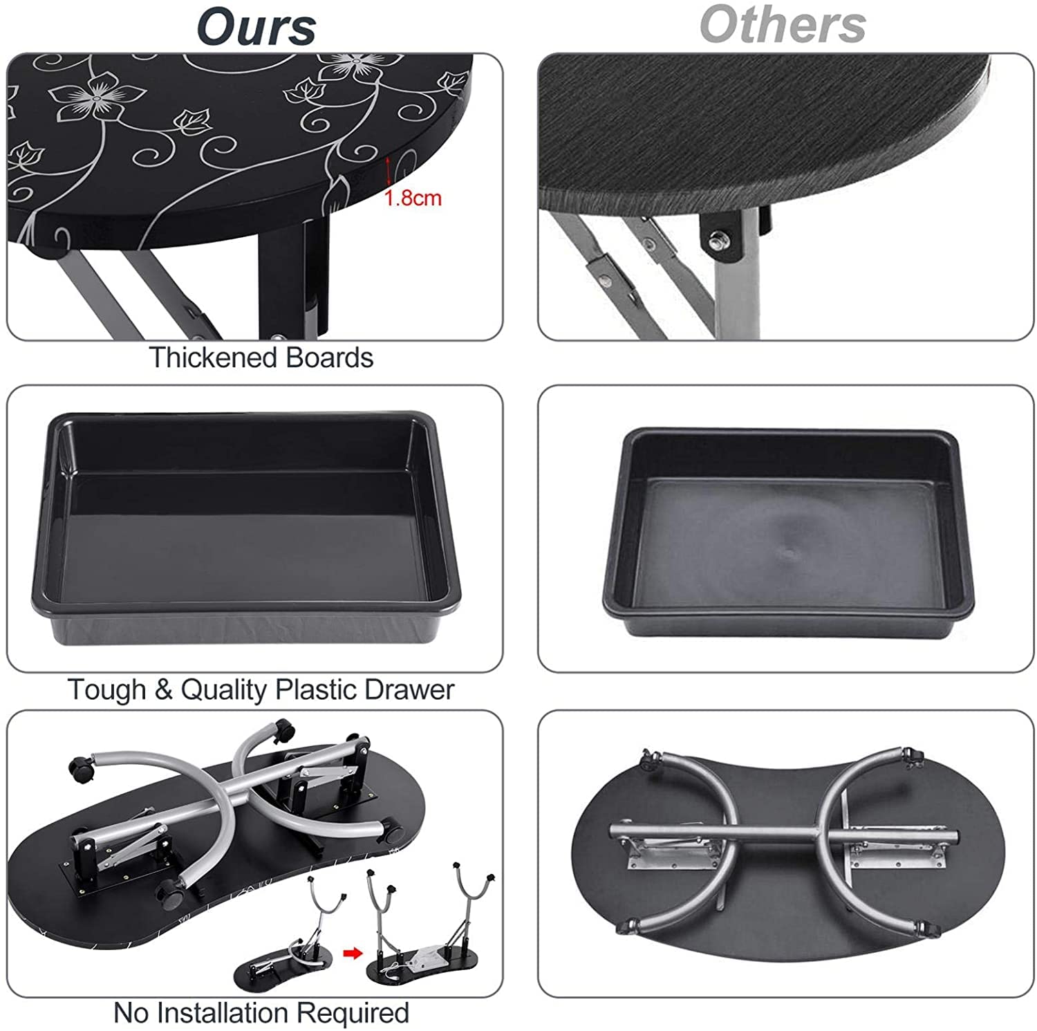 Portable Folding Nail Tech Station with Wheels - Adjustable Manicure Table for Home Spa & Salon, Includes Wrist Cushion, Storage Drawer & Carry Bag - Perfect for Mobile Nail Technicians & Beauty Professionals On-The-Go