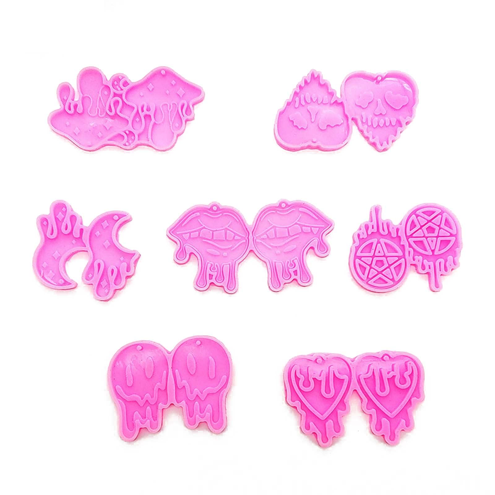 Milue Jewelry Casting Molds - 7pcs Earring Resin Molds for DIY Jewelry Making, Craft Mould Set for Epoxy Resin, Pendant, Necklace & Earrings - Perfect for Handmade Gifts, Home Decor & Craft Projects