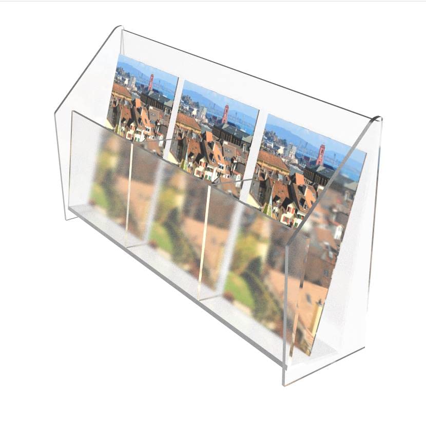 FixtureDisplays® 4x6 Greeting Card Display Stand - Clear Acrylic Countertop Holder for Postcards, Notecards & Invitations (2-Pack) - Perfect for Retail Stores, Gift Shops & Wedding Venues