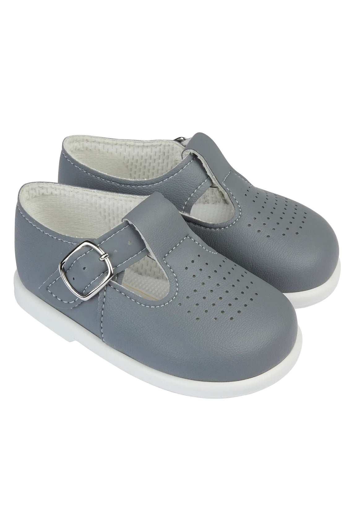 Grey T-Bar Hard Sole Shoes for Women - Comfortable & Stylish Mary Jane Flats for Casual Wear, Work, and Everyday Outfits