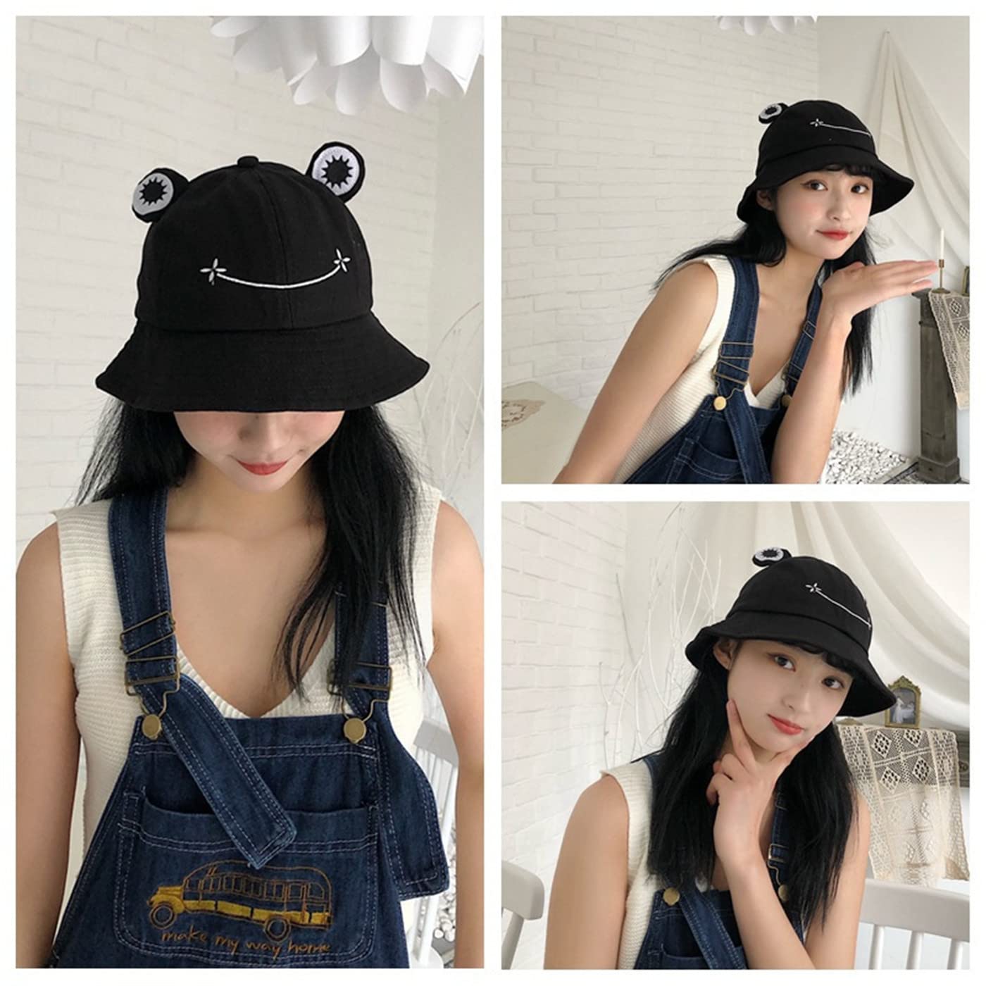 LELEBEAR Cute Frog Bucket Hat for Adults & Teens - Cotton Funny Fisherman Hat for Men & Women | Summer Outdoor Beach Party Festival Accessory
