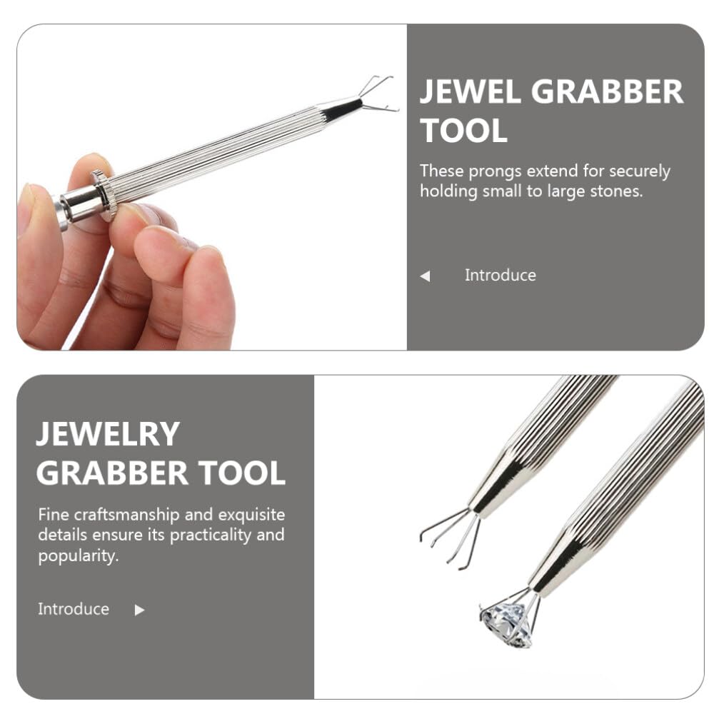 EXCEART Professional Nail Art Tools Set - 4-Claw Diamond Pickup & Piercing Ball Grabber - Stainless Steel Manicure Kit for Gel Nails, Acrylic Nails & Rhinestone Placement - Perfect for Salons, Home Use & Gifts (Great for Wedding Nails, Party Manicures & DIY Beauty Projects)