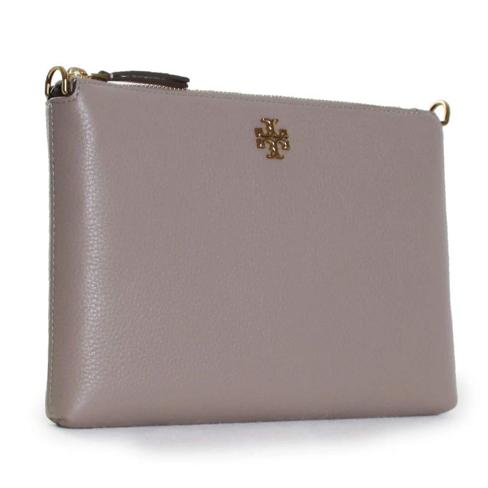 Tory Burch Kira Pebbled Leather Crossbody Wallet for Women - Small Taupe Bag, Perfect for Everyday Use, Travel & Shopping