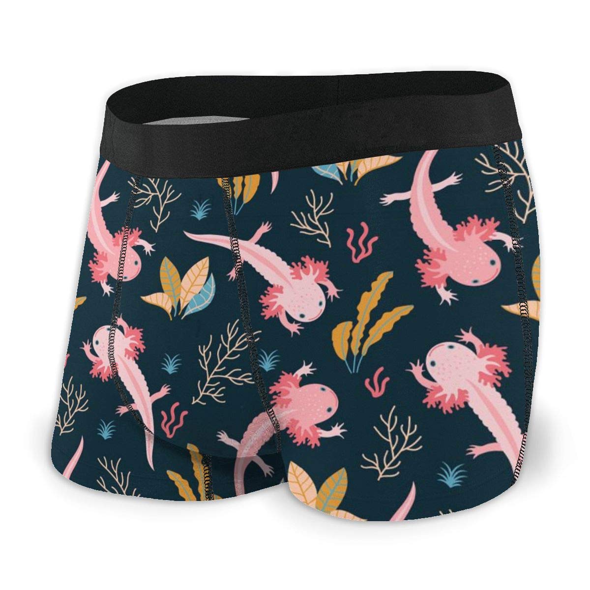 **Men's Pink Axolotl Seaweed Boxer Shorts - Soft & Comfortable Underwear for Lounge, Sleep & Casual Wear**