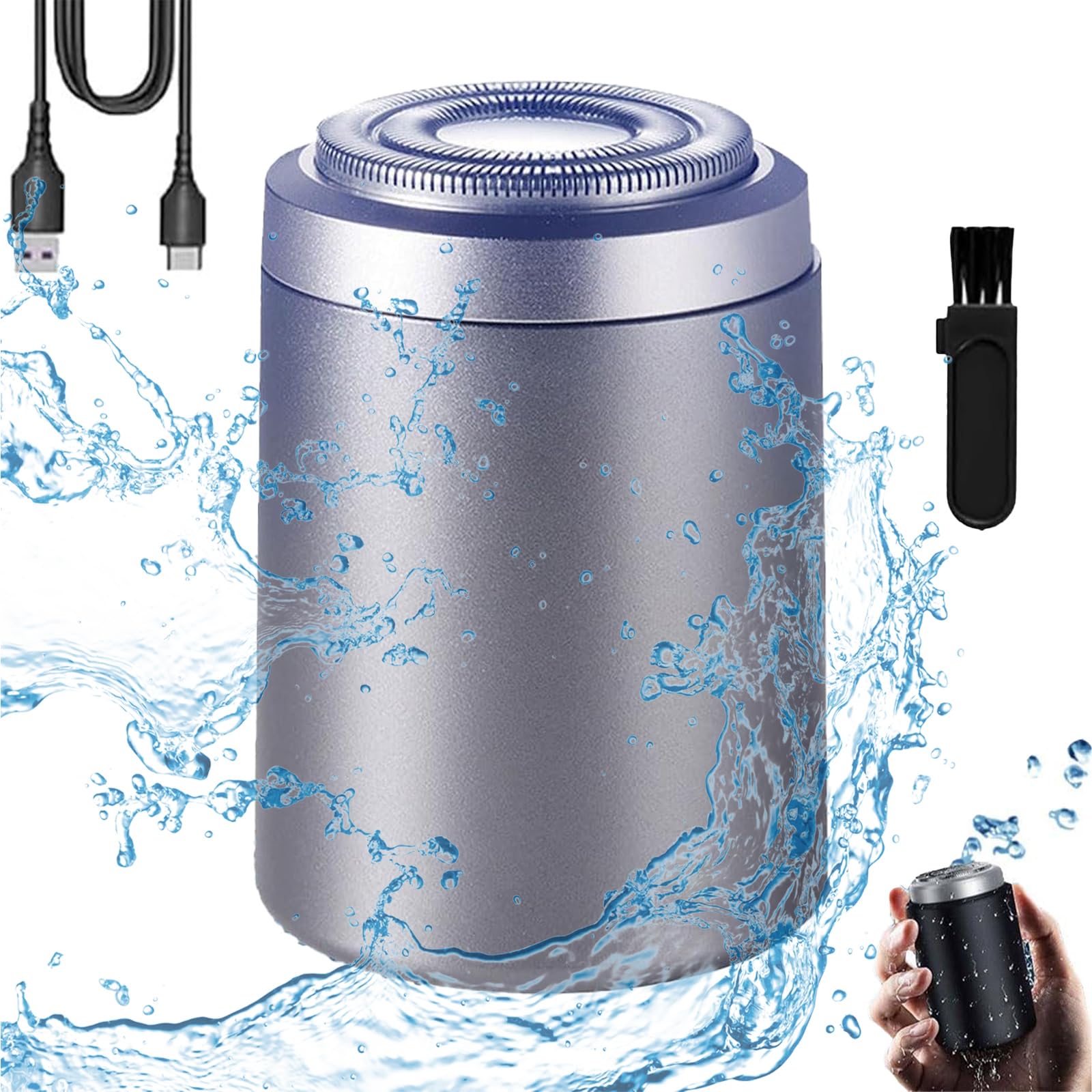Premium Unisex Mini Portable Electric Shaver - USB Rechargeable, Waterproof & Washable Travel Razor for Men & Women - Perfect for Travel, Gym & On-the-Go Grooming (Purple)