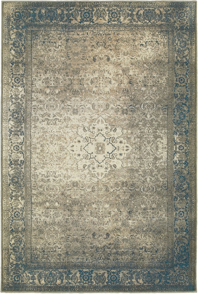 Moretti Magnet Area Rug 1330E Blue Vines Petals 9'10
