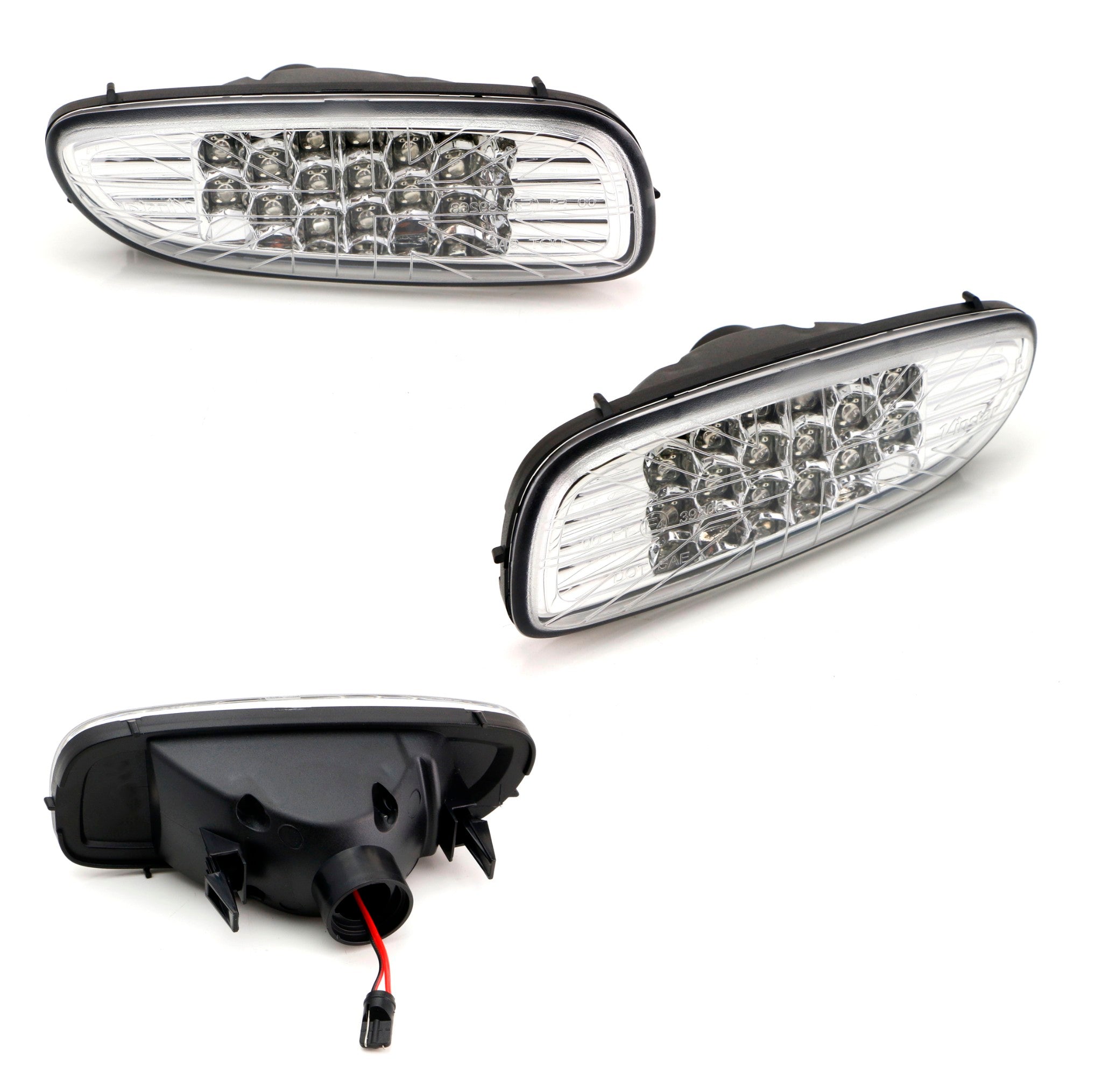Clear Lens Union Jack Full LED Rear Fog Lamps Assembly for MINI R56 R57 R58 R59 - High Visibility Safety Lights for Night Driving & Bad Weather Conditions
