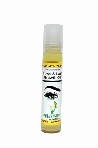 Vrikshanic Natural Brows & Lash Growth Oil - Eyebrow & Eyelash Serum for Thicker, Fuller Lashes & Brows | Perfect for Nighttime Care & Daily Beauty Routine