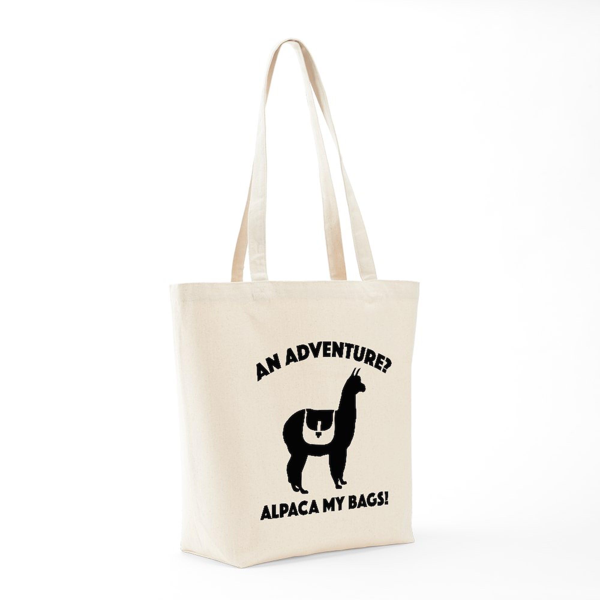 Alpaca My Bags Natural Canvas Tote Bag - Eco-Friendly Reusable Grocery Shopping Bag for Women & Men - Perfect for Groceries, Beach Trips & Daily Errands