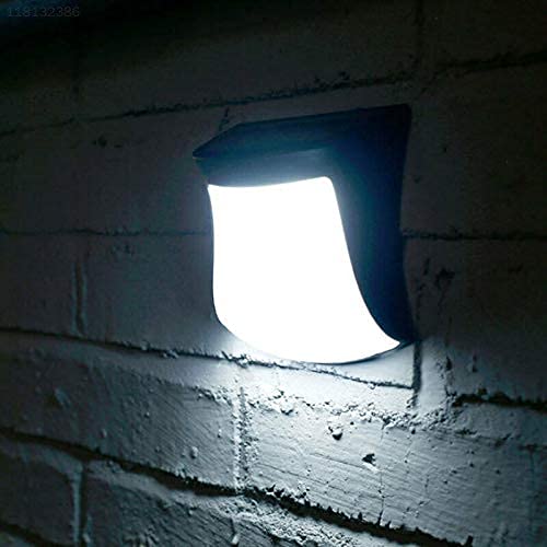 Ubersweet® 9269 Solar Powered White Wall Lamp with Light Sensor - Waterproof Outdoor Garden Fence Lighting for Patio, Yard, Pathway (Model 15031)