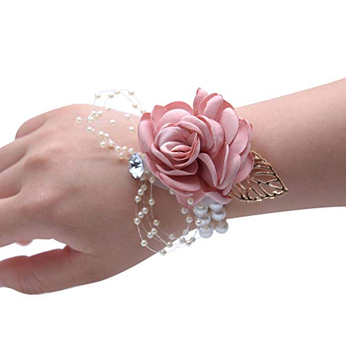 E1-pink Wrist Corsage*2 Pcs