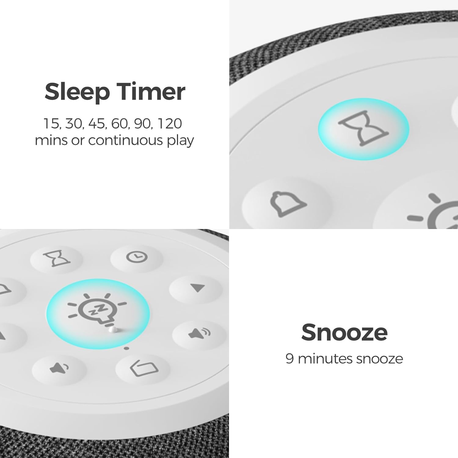 REACHER Auto Dimmable Alarm Clock Radio with FM Radio & 9-Color Night Light - Digital Bedside Clock with 0-100% Dimmer, 7 Wake Up Sounds & Sleep Timer - Perfect for Bedrooms, Home Office & Travel Use