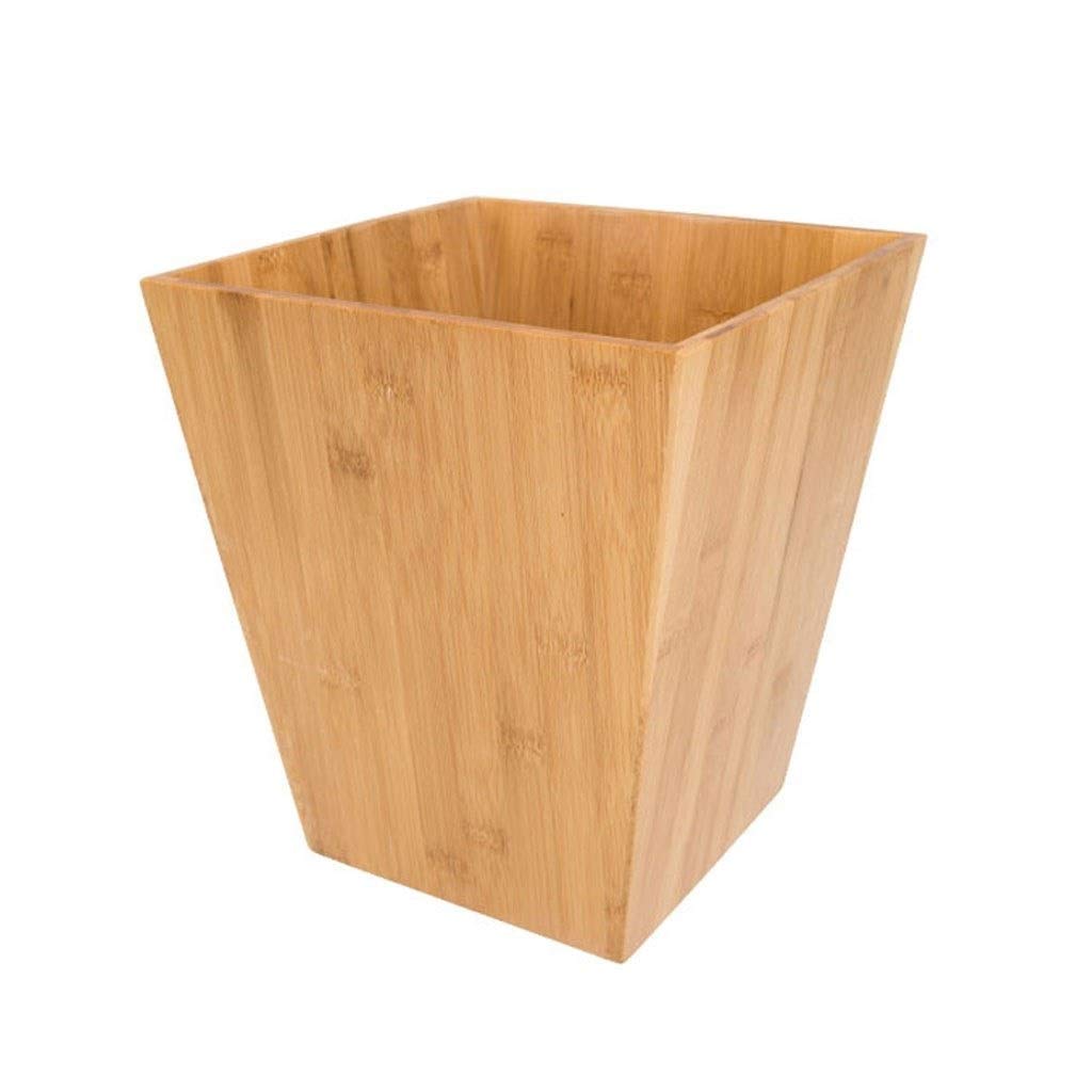 Eco-Friendly Bamboo Wood Trash Can - Natural Square Waste Paper Basket for Home, Office & Bathroom | Sustainable Indoor Garbage Bin (Original Wood Color) | Perfect for Living Room, Kitchen & Bedroom Organization
