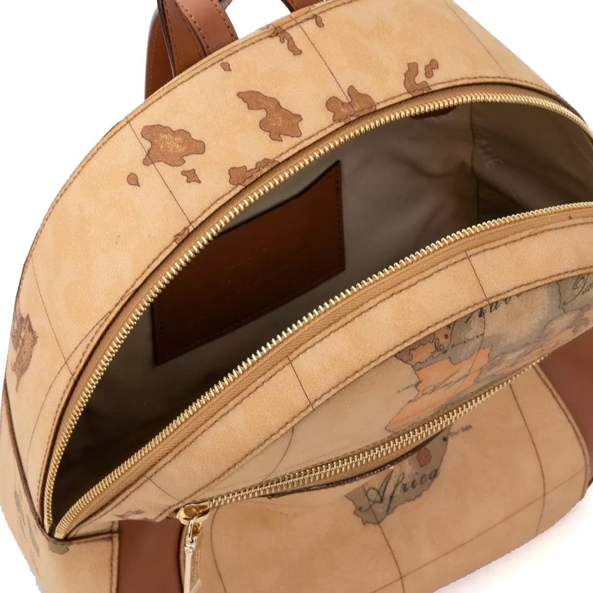 Alviero Martini 1a Classe Geo Classic Leather-Trimmed Backpack CE0336000 in Natural - Stylish Travel & School Bag for Women & Men