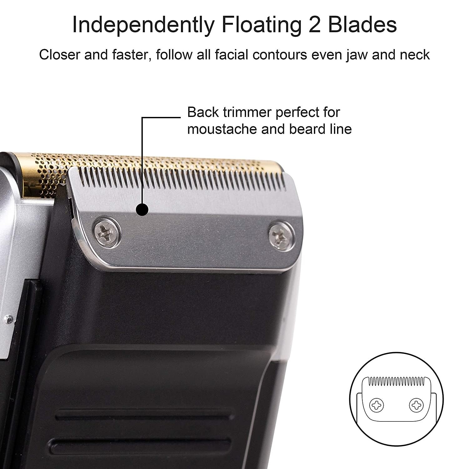 Rechargeable Electric Razor for Men - Cordless Hair & Beard Shaver with Bald Head Trimmer for Smooth Shaving | Perfect for Home, Travel & Grooming (Black)