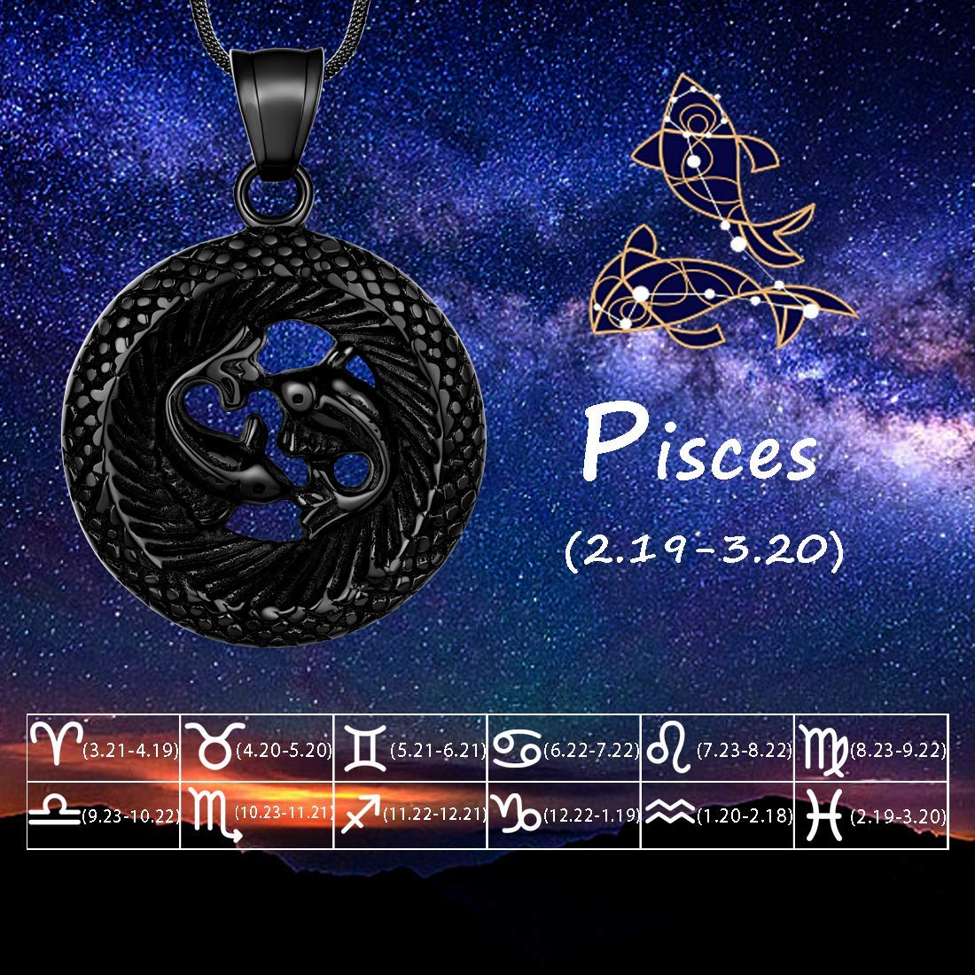 12 Zodiac Necklace - 316L Stainless Steel Constellation Pendant for Men & Women | Birthday & Astrology Gift