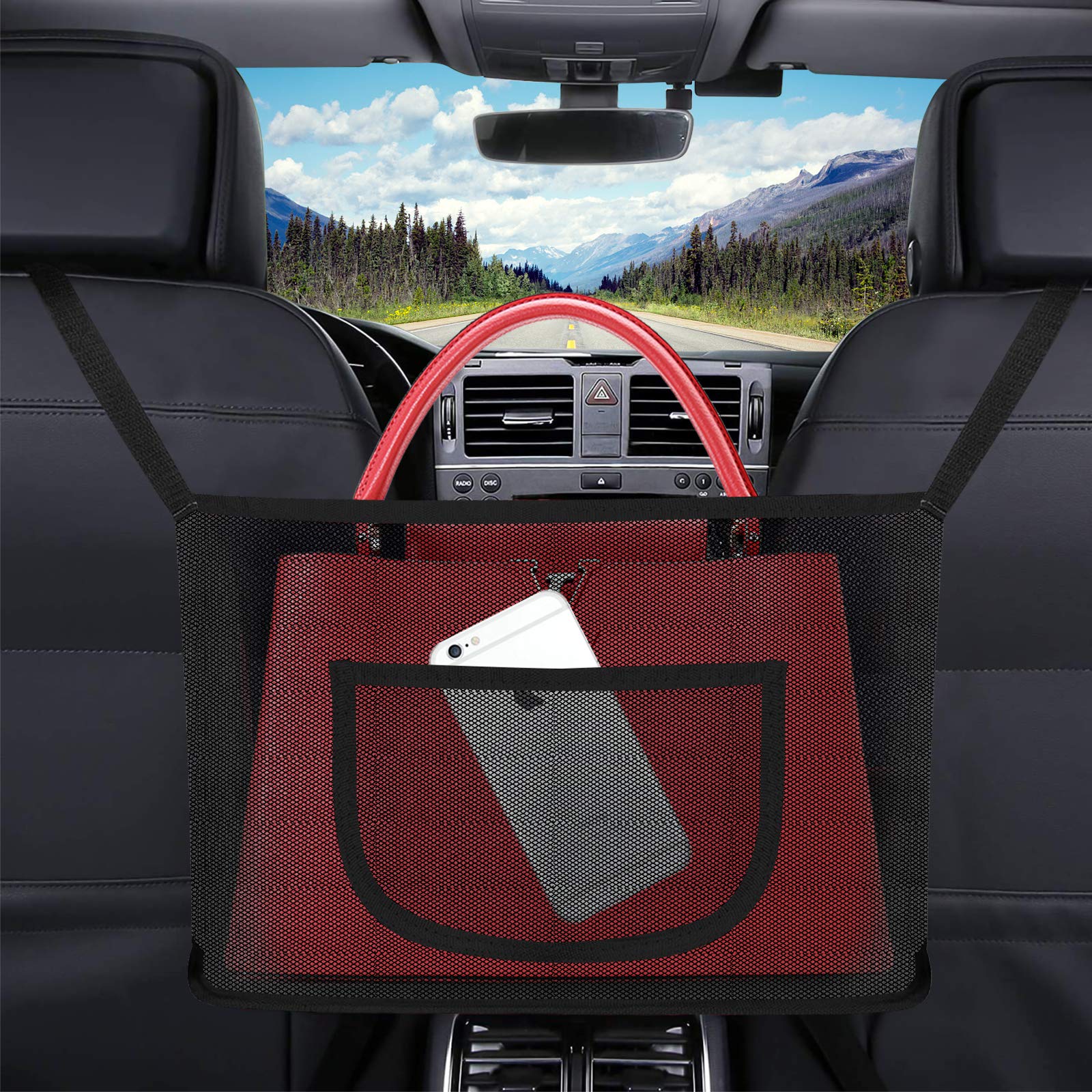 Car Seat Back Organizer - Black, Multi-Pocket Storage for Road Trips & Travel Accessories | Perfect for Kids, Families & Road Trips