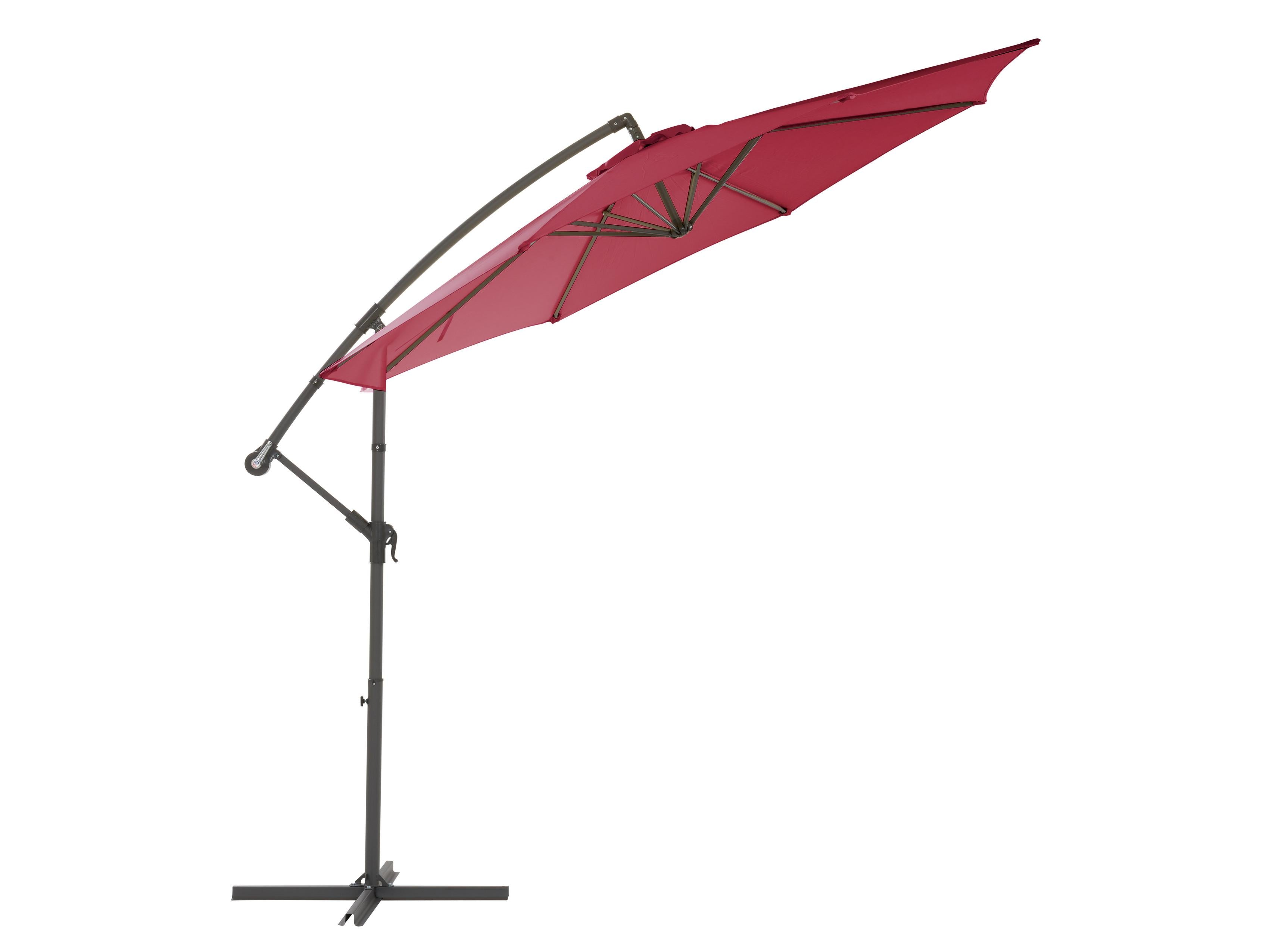9.5ft Tilting Offset Patio Umbrella - Wine Red Outdoor Sun Shade for Poolside, Garden, and Backyard Relaxation
