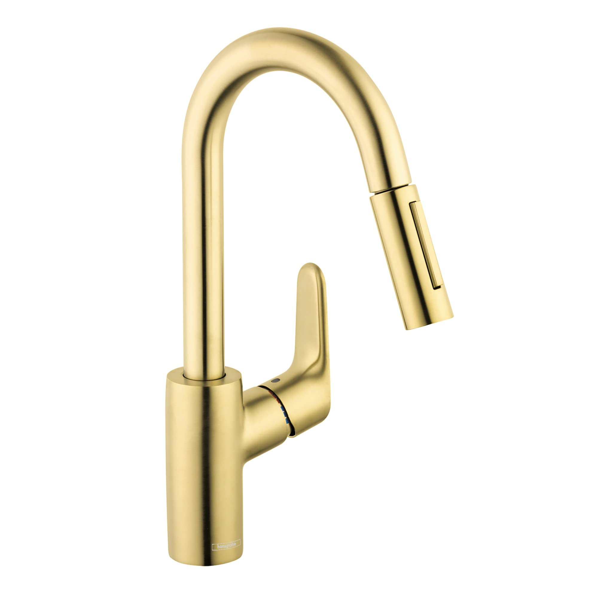 Hansgrohe Focus Gold Bar Kitchen Faucet with Pull Down Sprayer, Magnetic Docking Spray Head, Brushed Gold Finish, Ideal for Modern and Classic Kitchen Sinks