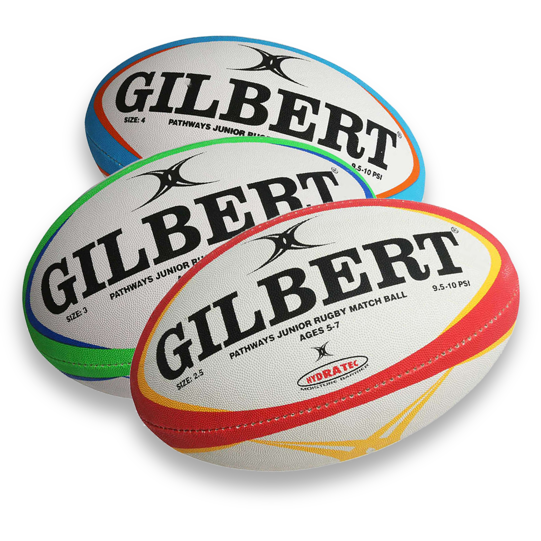 Gilbert Pathway Junior Match Rugby Ball - Official Size 4 Rugby Ball for Kids & Youth - Perfect for Training, Matches, and Backyard Play