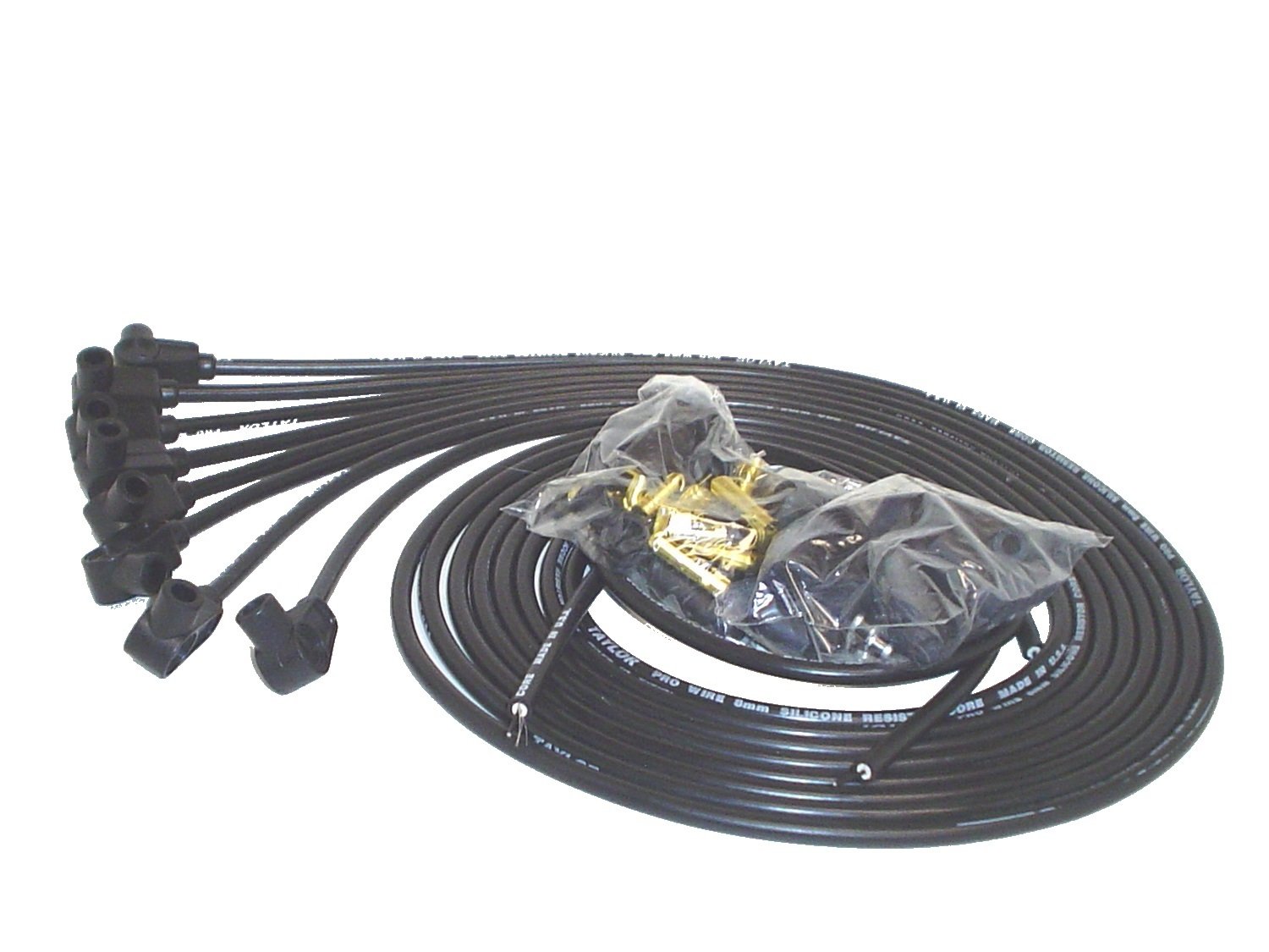 Taylor Cable 70051 8mm Pro Wire Black Spark Plug Wire Set - High Performance Ignition Wires for Cars, Trucks & SUVs - Perfect for Engine Tune-Ups & Performance Upgrades