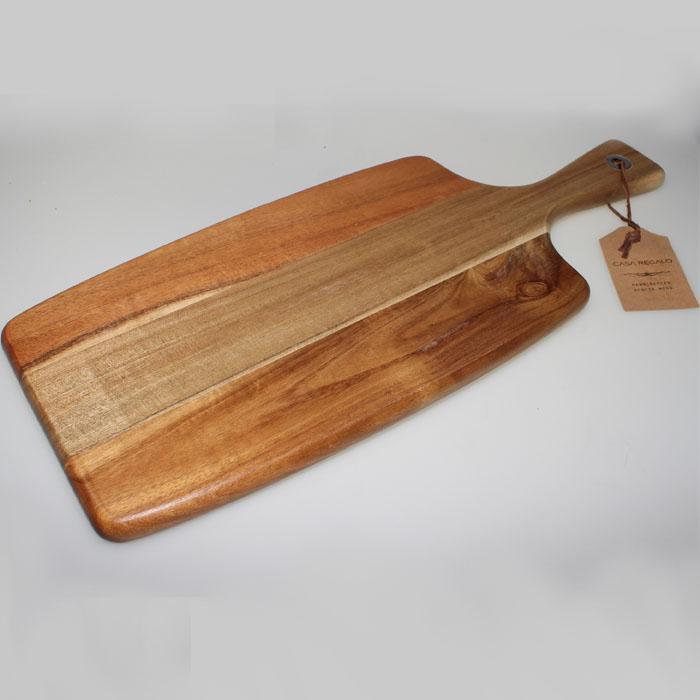 Premium Timber Board with Handle - Durable Quadrilateral Cutting Board for Kitchen, BBQ, and Serving - Perfect for Chopping, Slicing, and Food Presentation