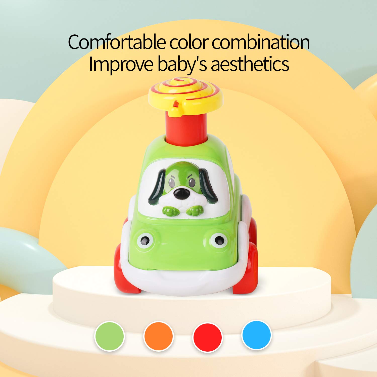 ALASOU Animal Car Toys for 1-2 Year Old Boys | Baby Toys 12-18 Months | Toddler Birthday Gifts for Boys & Girls | Easter Basket Stuffers | Safe & Durable Early Learning Toys for Infants | Perfect for Playtime, Travel & Sensory Development