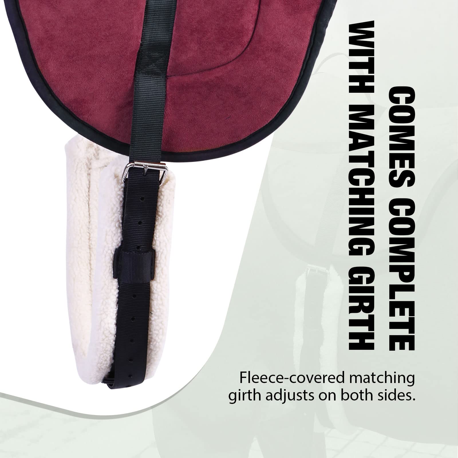 Harrison Howard Equestrian Saddle Pad - Breathable Horse Riding Pad & Bareback Pad with Adjustable Girth - Perfect for Dressage, Jumping & Trail Riding