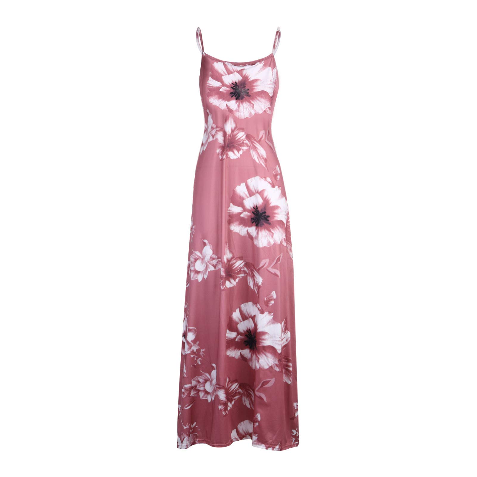 FABIURT Women's Summer Floral Print Maxi Dress - Casual Sleeveless Loose A-Line Midi Dress for Beach, Party & Everyday Wear | Comfortable Flowy Vacation Outfit
